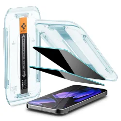 Pellicola protettiva per schermo Privacy Spigen GlastR EZ FIT per Google Pixel 9 / 9 Pro, Vetro temperato, Full Glue, Set 2 pezzi AGL09312
