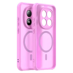 Custodia MagSafe per Xiaomi Redmi Note 15 Pro 5G, Techsuit, HaloFrost II, Rosa
