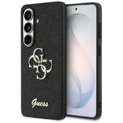 Custodia per Samsung Galaxy S26 S942, Guess, Fixed Glitter Big 4G Metal Frame, Nera
