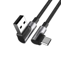 Cavo Dati e Ricarica USB-A - USB-C UGREEN US176 Angled, 18W, 0.5m, Nero