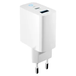 Caricatore di rete Forever TC-06-20AC, 20W, 3A, 1 x USB-A - 1 x USB-C, bianco