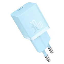 Caricabatterie Retea Baseus GaN Mini 1C, 30W, 3A, 1 x USB-C, Blu CCGN070603