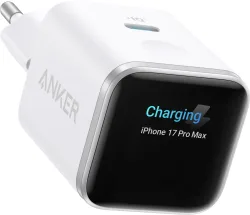 Caricatore da rete Anker Nano Display, 45W, 3A, 1 x USB-C, Bianco A121DG21