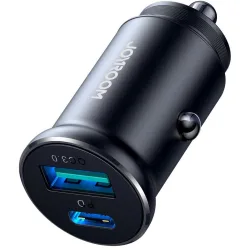 Caricabatterie Auto Joyroom JR-CCN05, 30W, 3A, 1 x USB-A - 1 x USB-C, Nero