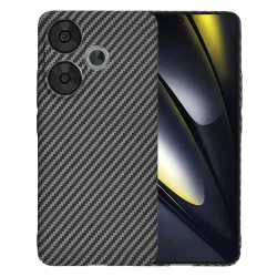 Custodia per Xiaomi Poco F6, Techsuit, Carbonite FiberShell, Nera