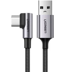 Cavo Dati e Ricarica USB-A - USB-C UGREEN US284 Angled, 18W, 2m, Grigio
