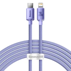 Cavo Dati e Ricarica USB-C - Lightning Baseus Crystal Shine Series, 20W, 2m, Viola CAJY000305