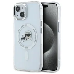 Custodia MagSafe per Apple iPhone 14, Karl Lagerfeld, IML Metal Karl & Choupette's Heads, Bianca