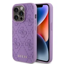 Custodia per Apple iPhone 15 Pro, Guess, 4G Stamped, Viola Chiaro