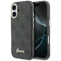 Custodia MagSafe per Apple iPhone 17, Guess, 4G Script Logo, Nera