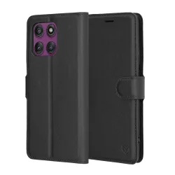 Custodia per Motorola Edge 60 Pro, Techsuit, Leather Folio, Nera