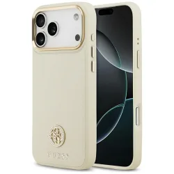 Custodia MagSafe per Apple iPhone 17 Pro Max, Guess, Grained Strass Logo, Beige