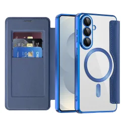 Custodia MagSafe per Samsung Galaxy S26 Plus S947, Techsuit, SmartMag Book, Blu