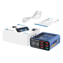 Caricabatterie Stazione Sunshine SS-304Q, 30W, 3.5A, 6 x USB-A, Blu