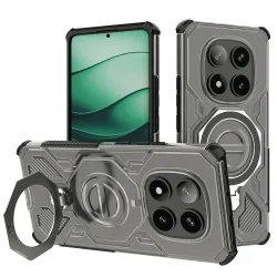 Custodia per Xiaomi Poco X7 / Redmi Note 14 Pro 5G, Techsuit, Carbon Shield Pro, Fumo