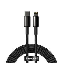 Cavo Dati e Ricarica USB-C - Lightning Baseus Tungsten Gold, 20W, 2m, Nero CATLWJ-A01