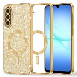 Custodia MagSafe per Samsung Galaxy A17 4G / A17 5G, Techsuit, Luxury Glitter, Dorata