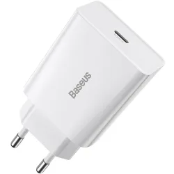 Caricabatterie da Rete Baseus Speed Mini, 20W, 3A, 1 x USB-C, Bianco CCFS-SN02