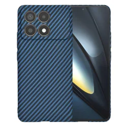 Custodia per Xiaomi Poco F6 Pro, Techsuit, Carbonite FiberShell, Turchese