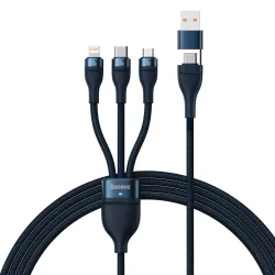 Cavo di ricarica USB-C / USB-A - Lightning / microUSB / USB-C Baseus Flash Series II, 100W, 1,2m, Blu navy CASS030103