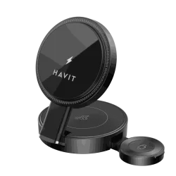 Caricabatterie Wireless HAVIT W3100 3in1, 15W, 1.67A, Nero