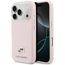 Custodia MagSafe per Apple iPhone 17 Pro, Karl Lagerfeld, Karl & Choupette Head's Pin, Rosa