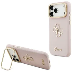 Custodia per Apple iPhone 17 Pro Max, Guess, Grained Big 4G Stand Camera, Rosa