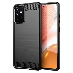 Custodia per Samsung Galaxy A72 A725 / A72 5G A726, Techsuit, Carbonio, Nera