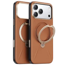 Custodia MagSafe per Apple iPhone 17 Pro, Torras, QPRO Leather, Marrone