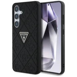 Custodia per Samsung Galaxy S25 S931, Guess, Grained Hot Stamp 4G Triangle, Nera