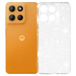 Custodia per Motorola Moto G15 / G15 Power, Techsuit, SparkleSkin, Trasparente