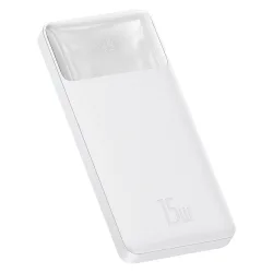 Batteria esterna Baseus Bipow, 10000mAh, 15W, 1 x USB-C - 2 x USB-A, bianco PPBD050002