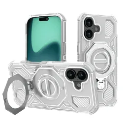Custodia per Apple iPhone 16, Techsuit, Carbon Shield Pro, Bianca