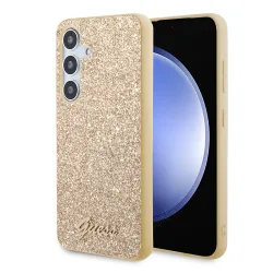 Custodia per Samsung Galaxy S24 S921, Guess, Glitter Script, Dorata