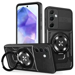 Custodia per Samsung Galaxy A55 5G A556, Techsuit, RuggedCam, Nera
