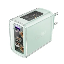 Caricabatterie Rete Acefast A45 Exploration, 65W, 3.25A, 1 x USB-A - 2 x USB-C, Verde