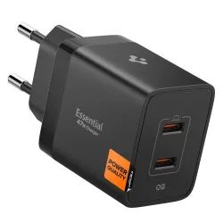 Caricabatterie Retea Spigen Essential, 47W, 3A, 2 x USB-C, Nero ACH09457