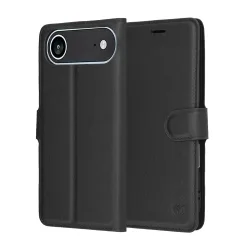 Custodia per Apple iPhone 17 Air, Techsuit, Leather Folio, Nera