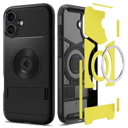 Custodia MagSafe per Apple iPhone 16, Spigen, Slim Armor, Nera ACS08227