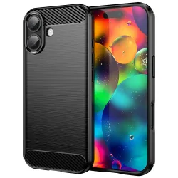 Custodia per Apple iPhone 17, Techsuit, Carbonio, Nera