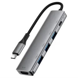 Hub USB-C Acefast J16, 5in1, Grigio
