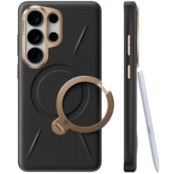 Custodia MagSafe per Samsung Galaxy S26 Ultra S948, Torras, QPRO Leather, Nera