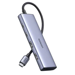 Hub USB-C UGREEN CM473, 2 x USB-A 3.0 - 2 x USB-C, 0,20 cm, Grigio