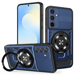 Custodia per Samsung Galaxy S25 FE, Techsuit, RuggedCam, Blu