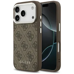 Custodia MagSafe per Apple iPhone 17 Pro Max, Guess, 4G Classic Logo, Marrone