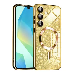 Custodia MagSafe per Samsung Galaxy A16 5G A166 / A16 4G A165, Techsuit, Luxury Glitter, Dorata