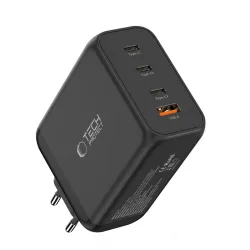 Caricabatterie Retea Tech-Protect NC200W-GAN, 200W, 5A, 1 x USB-A - 3 x USB-C, Nero
