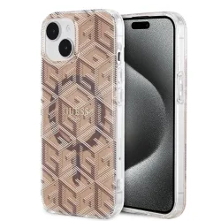 Custodia MagSafe per Apple iPhone 15, Guess, IML Gcube, Marrone