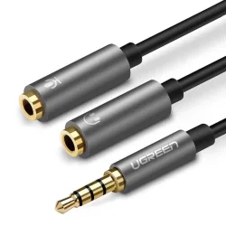 Adattatore Audio 3.5mm - 2 x 3.5mm UGREEN AV141, 0.2m, Grigio