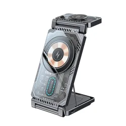 Caricabatterie Wireless Yesido DS25 3in1, 15W, 1.67A, Nero